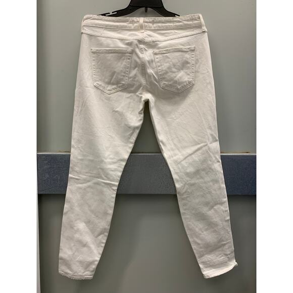 AMO Twist Sea Salt Jeans Slim Fit Cut Ankle Length 4 Pockets White Size 28 - Picture 3 of 8